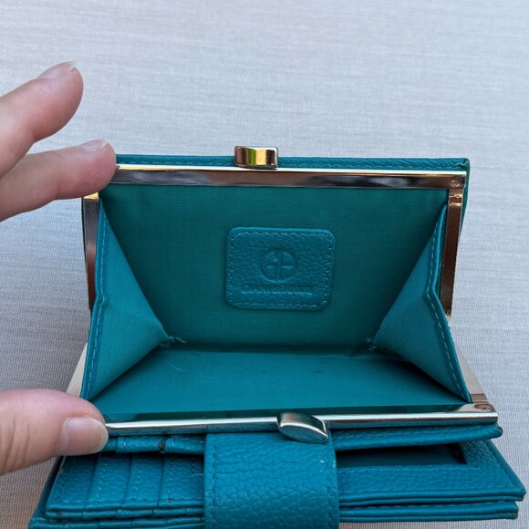 Giani Bernini Genuine Leather Wallet Teal - Picture 9 of 11
